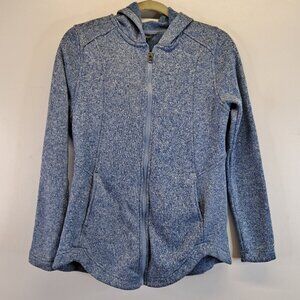 Eddie Bauer Blue Knit Full Zipper Hooded Sweater Size M
